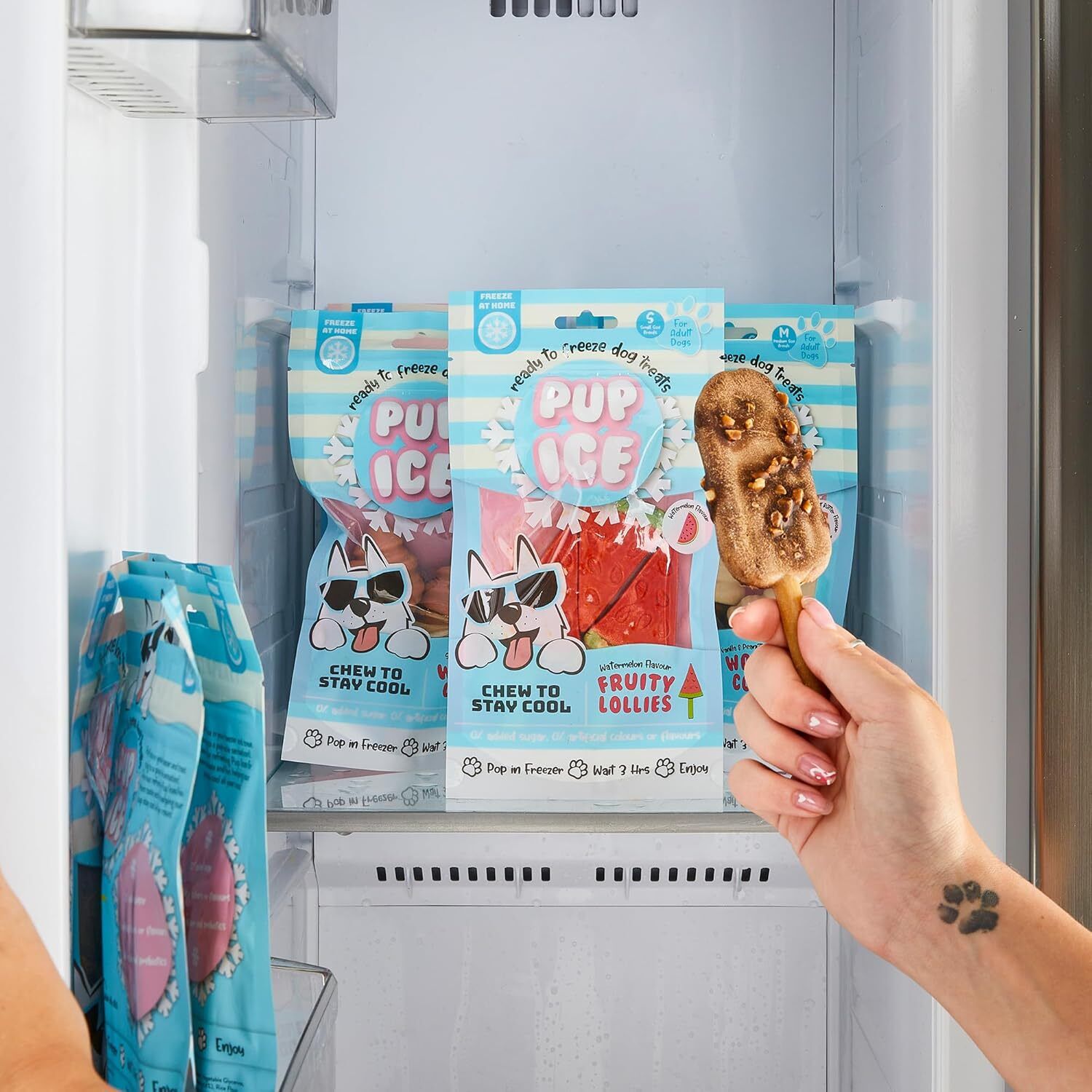 Pup Ice Choccy Lollies Ready To Freeze Dog Chew Treat, Peanut Butter And Chocolate, 2 Pack