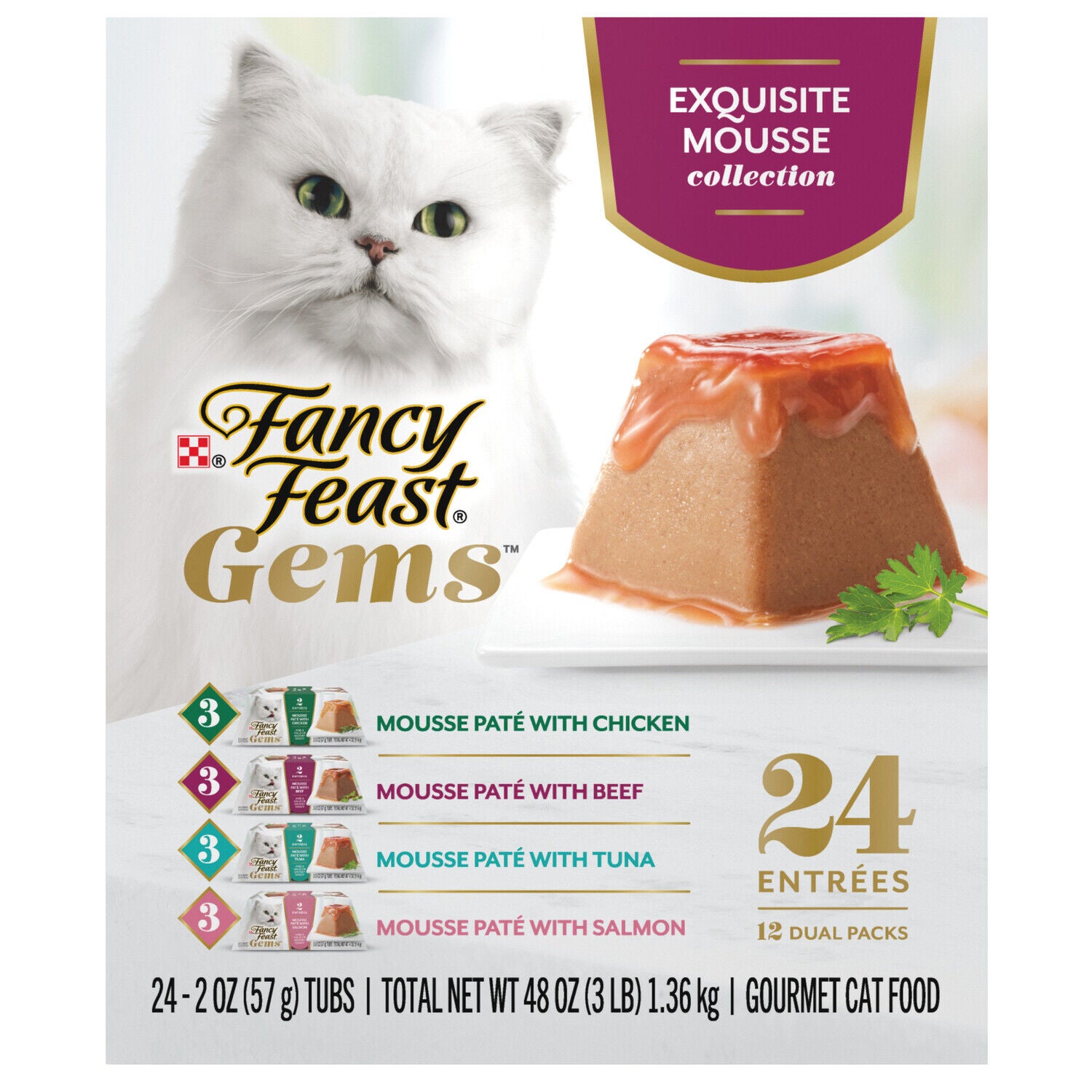 Fancy Feast Gems Pate Cat Food Mousse And A Halo Of Savory Gravy Wet Cat Food Variety Pack - (12) 4 Oz. Boxes