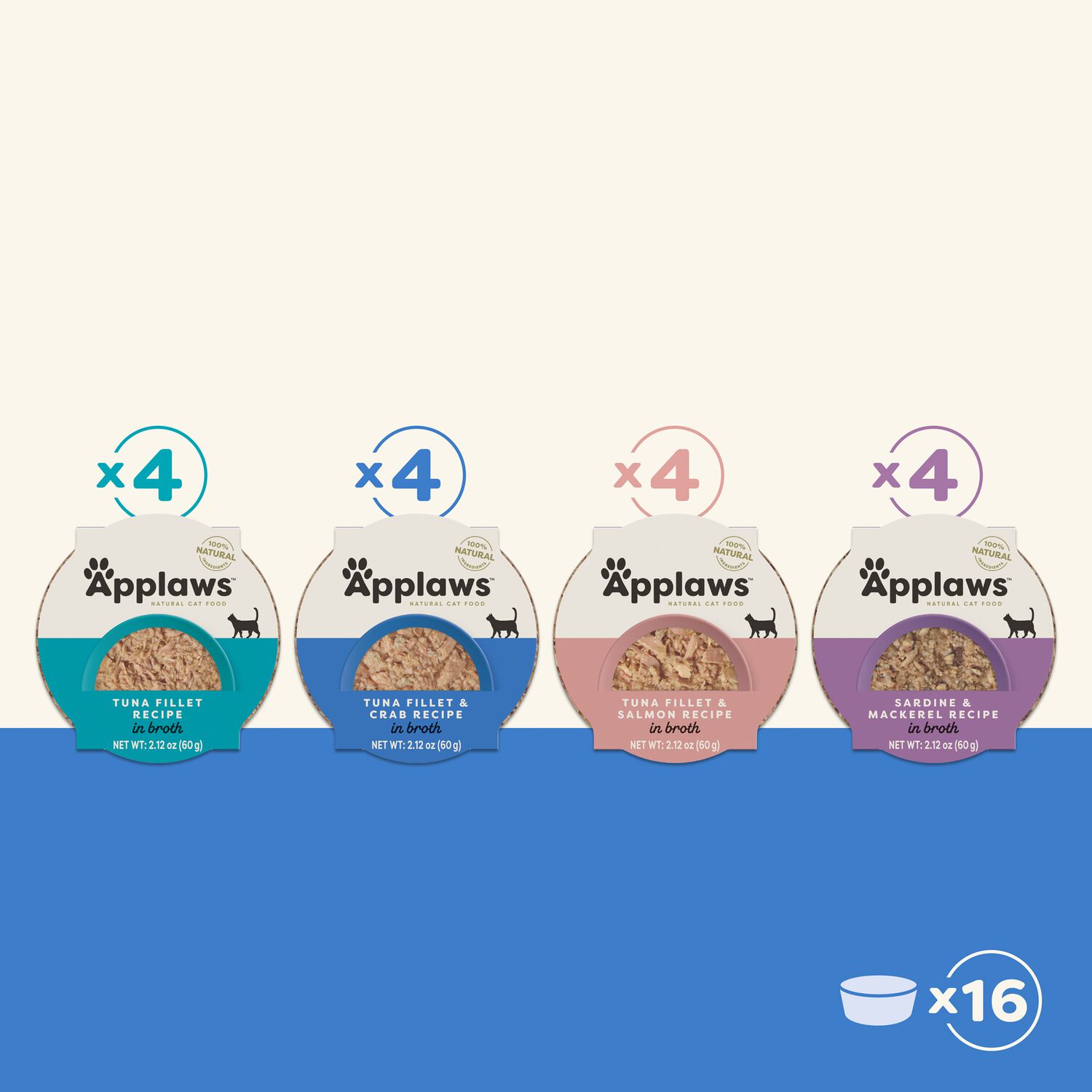 Applaws&trade; Natural Wet Cat Food, Fish Selection In Broth, 2.12-Oz Pot