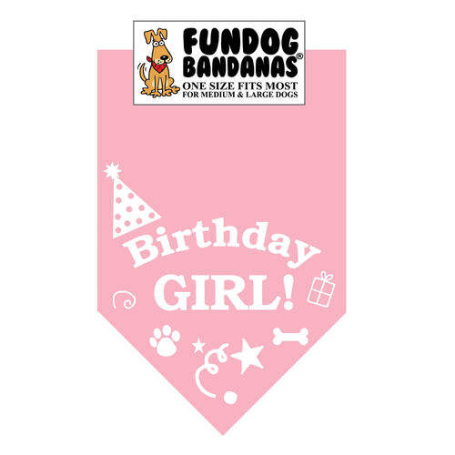 Birthday Girl Dog Bandana, One Size Fits Most