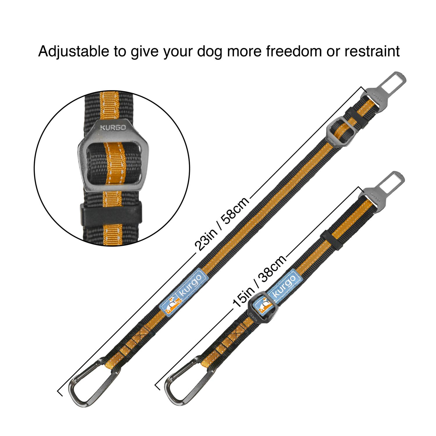 Kurgo Direct To Seatbelt Adjustable Tether Dog Seatbelt, 1-Each