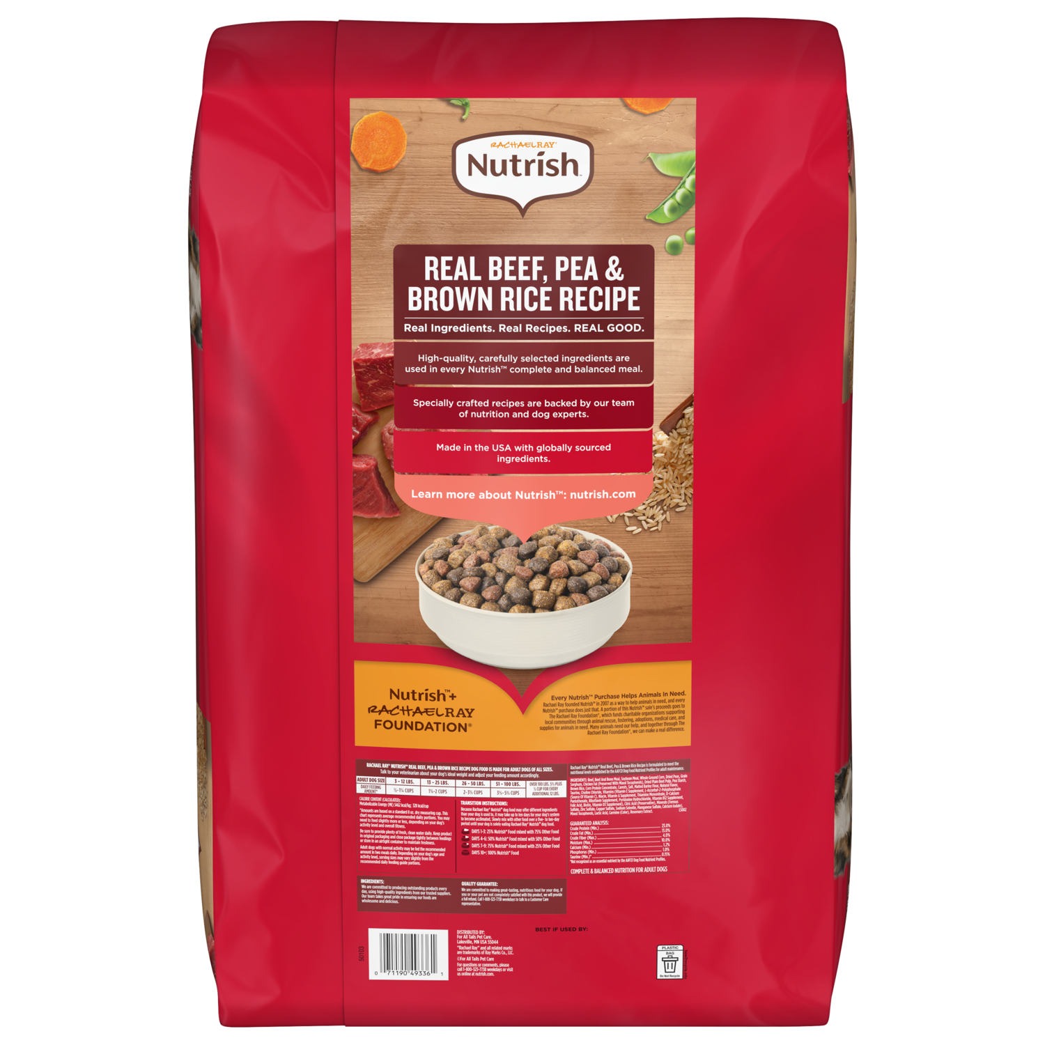Rachael Ray Nutrish&trade; Real Beef, Pea & Brown Rice Recipe Whole Health Blend Dry Dog Food, 30-Lb Bag