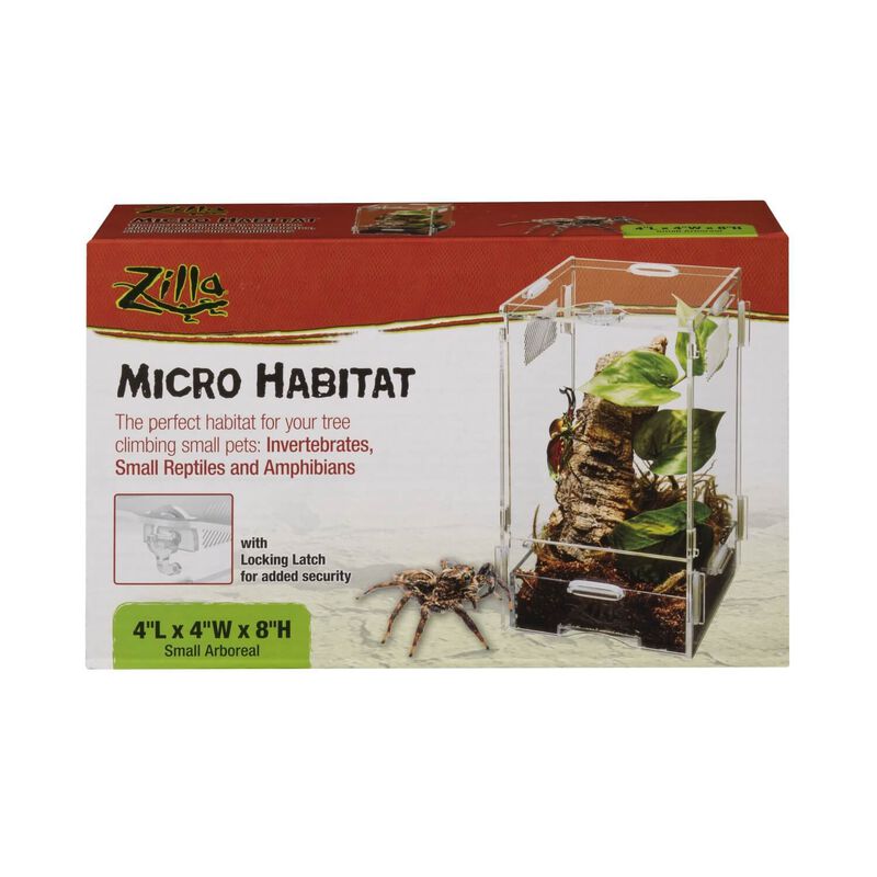 Zilla Micro Habitat Terrarium With Locking Latch, Arboreal, Small