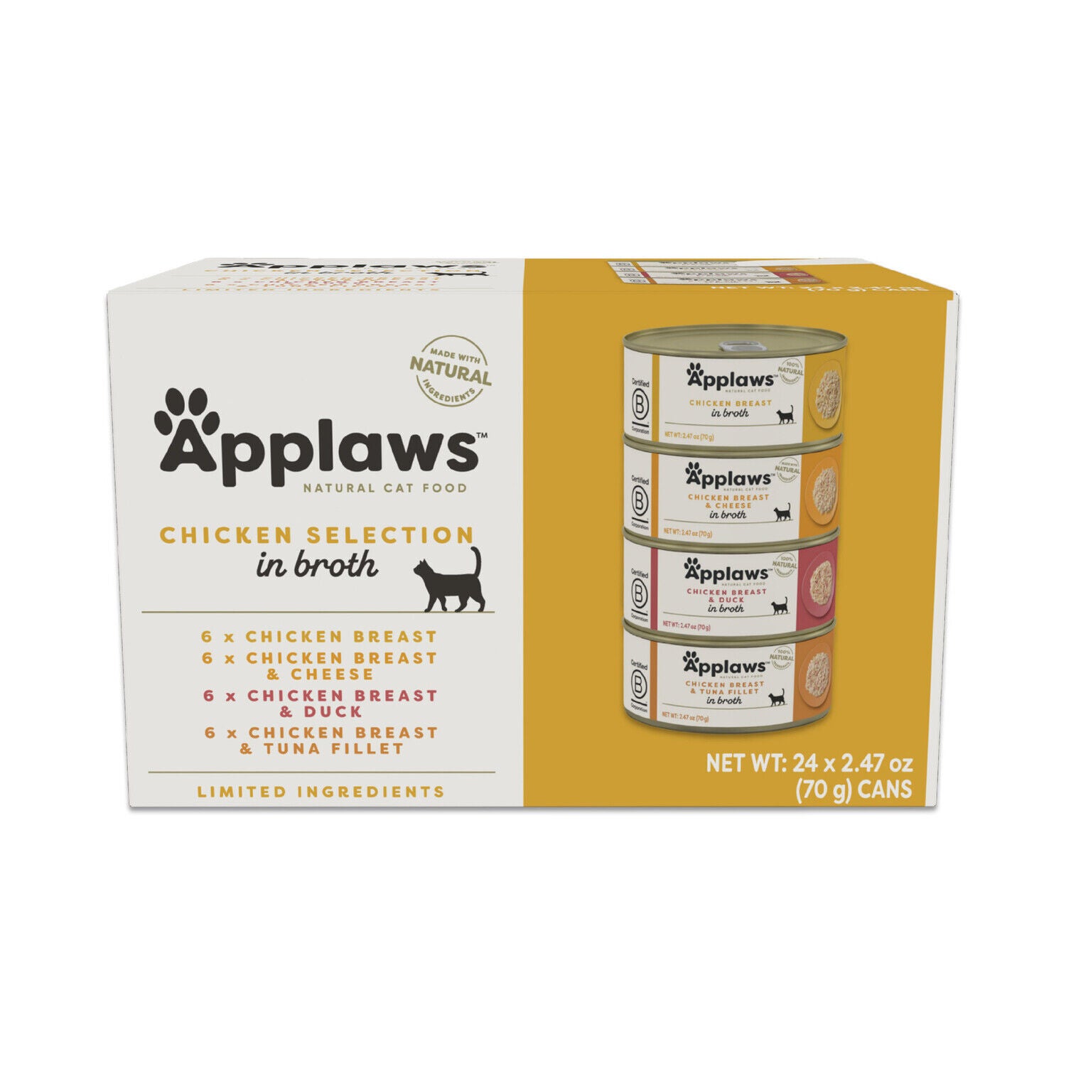Applaws&trade; Natural Wet Cat Food Chicken Selection Variety Pack In Broth, 2.47-Oz Pack Of 12