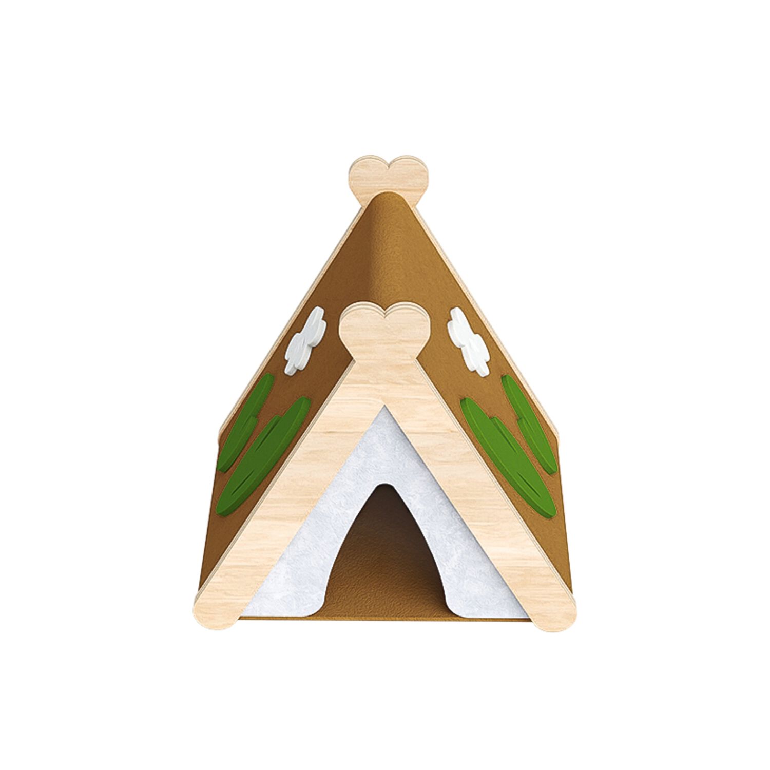 Mini & Moe Camping Tent Natural Wood Small Animal Hideout, 1 Each