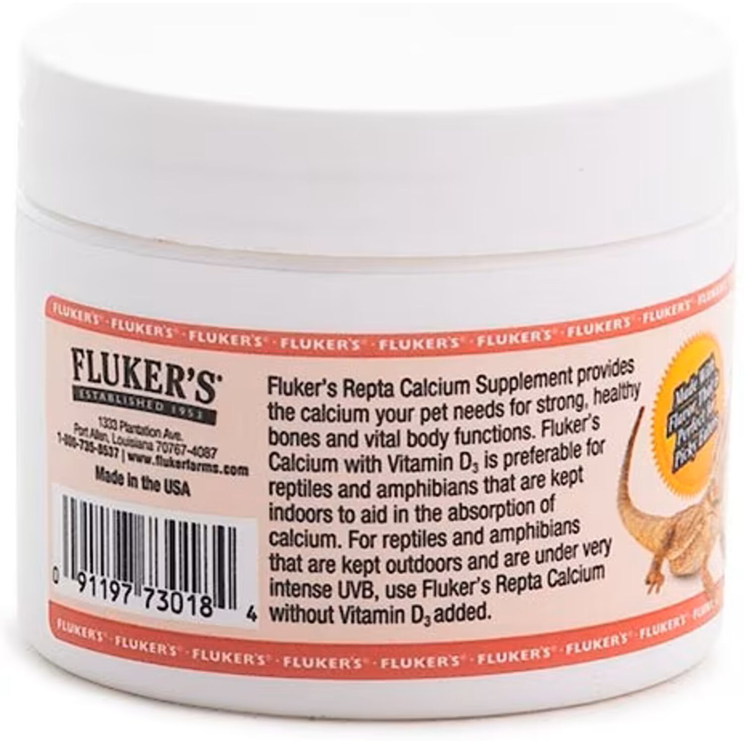 Fluker's Strawberry Banana Flavored Repta Calcium With D3 Reptile Supplement - 2-Oz