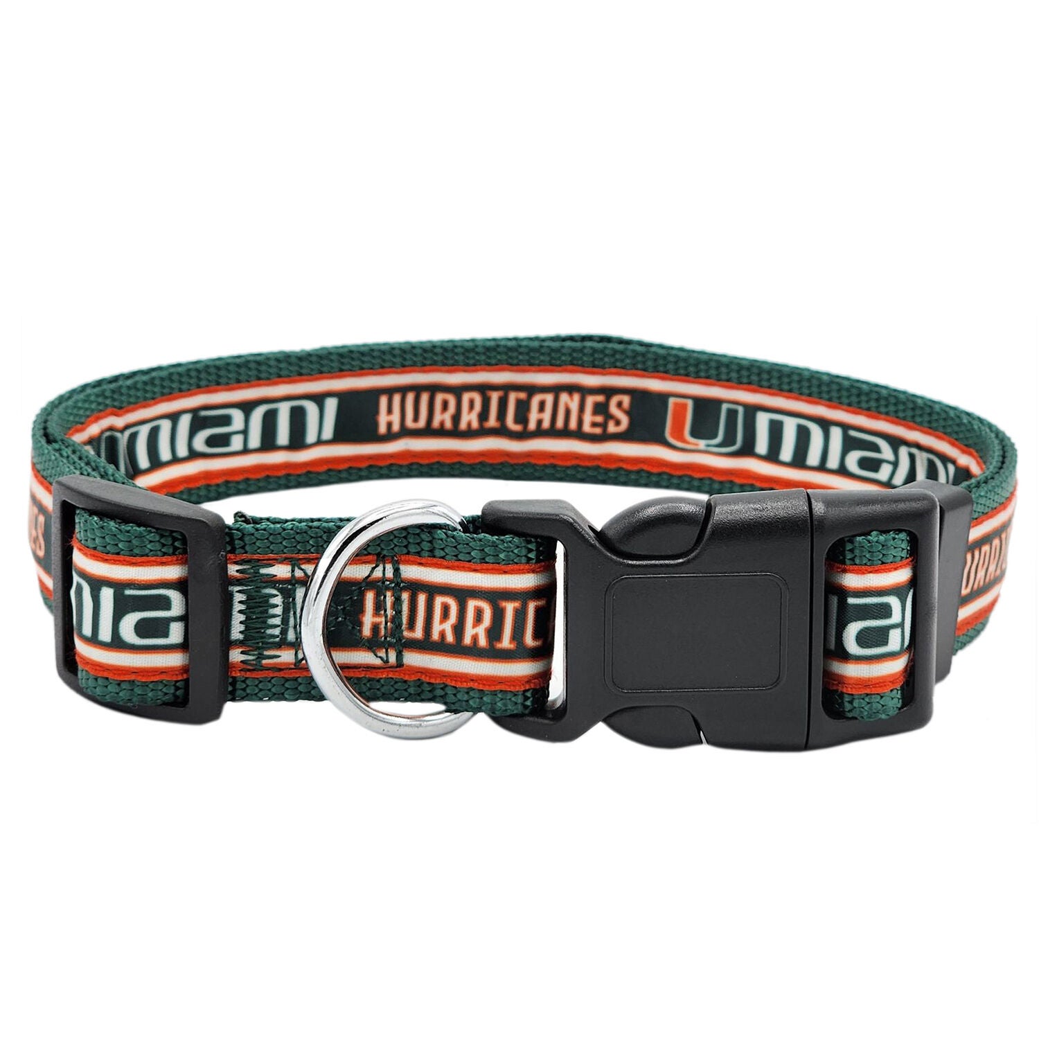 Pets First Ncaa Licensed University Of Miami Hurricanes Satin Dog Collar, Medium