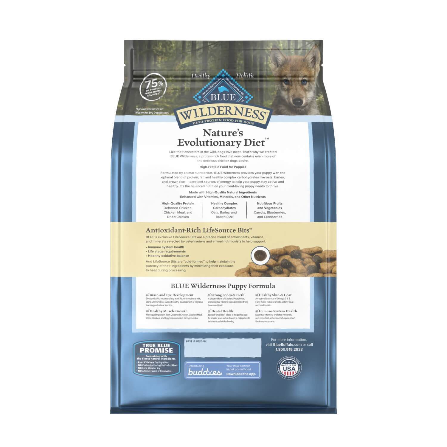 Blue Buffalo Wilderness Puppy High Protein Natural Chicken & Wholesome Grains Dry Dog Food