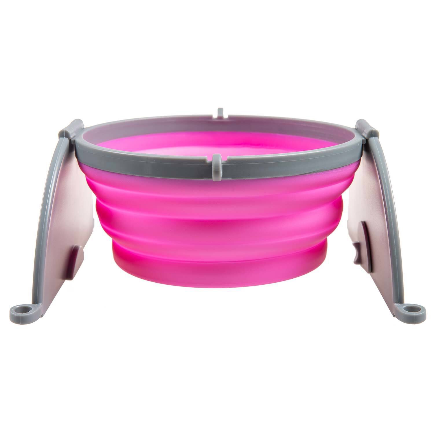 Loving Pets Bella Roma Travel Single Dog Bowl - Pink