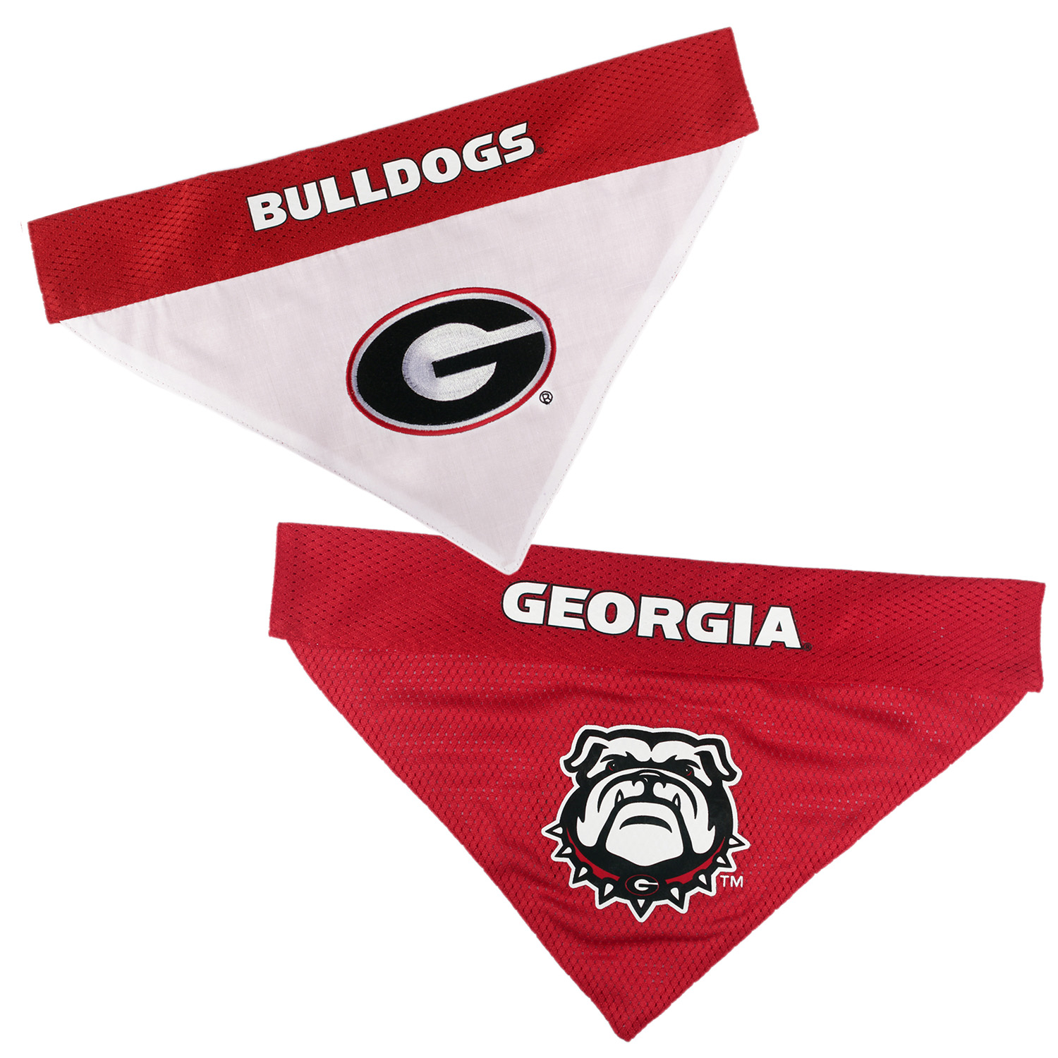 Pets First University Of Georgia Bulldogs Reversable Dog Bandana, Extra Large