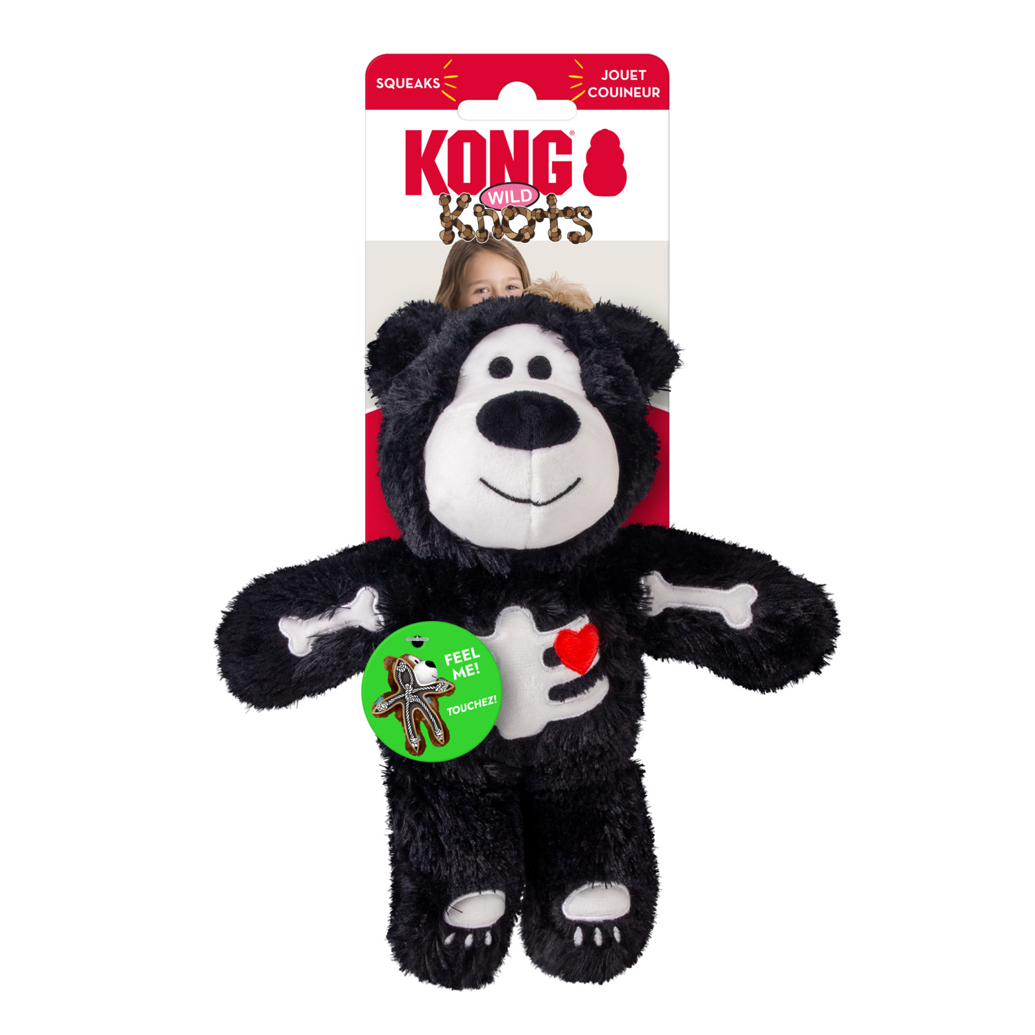Kong Halloween Wild Knots Skeleton Bear Dog Toy, Assorted Colors - Small/Medium