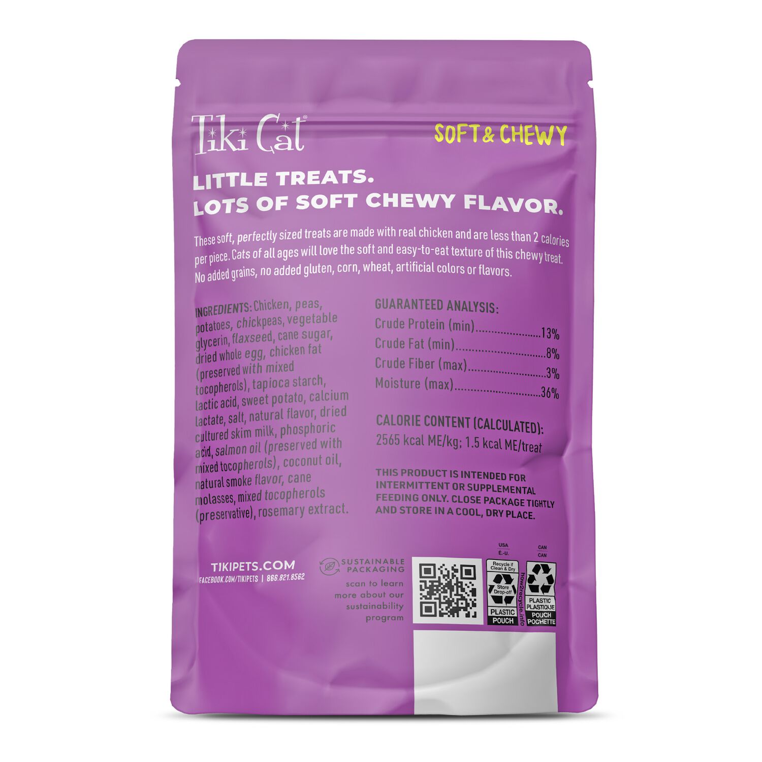 Tiki Cat Soft & Chewy Chicken Flavor Treats, 2-Oz Bag