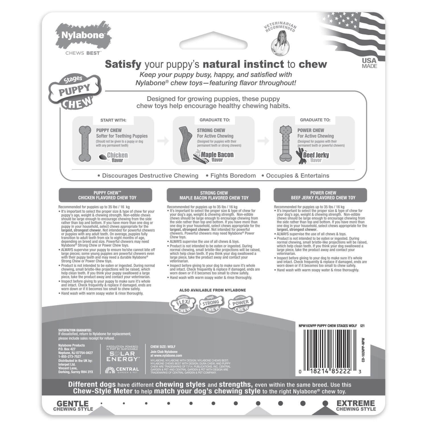 Nylabone Puppy Chew Stages Triple Pack Dog Chew Toys