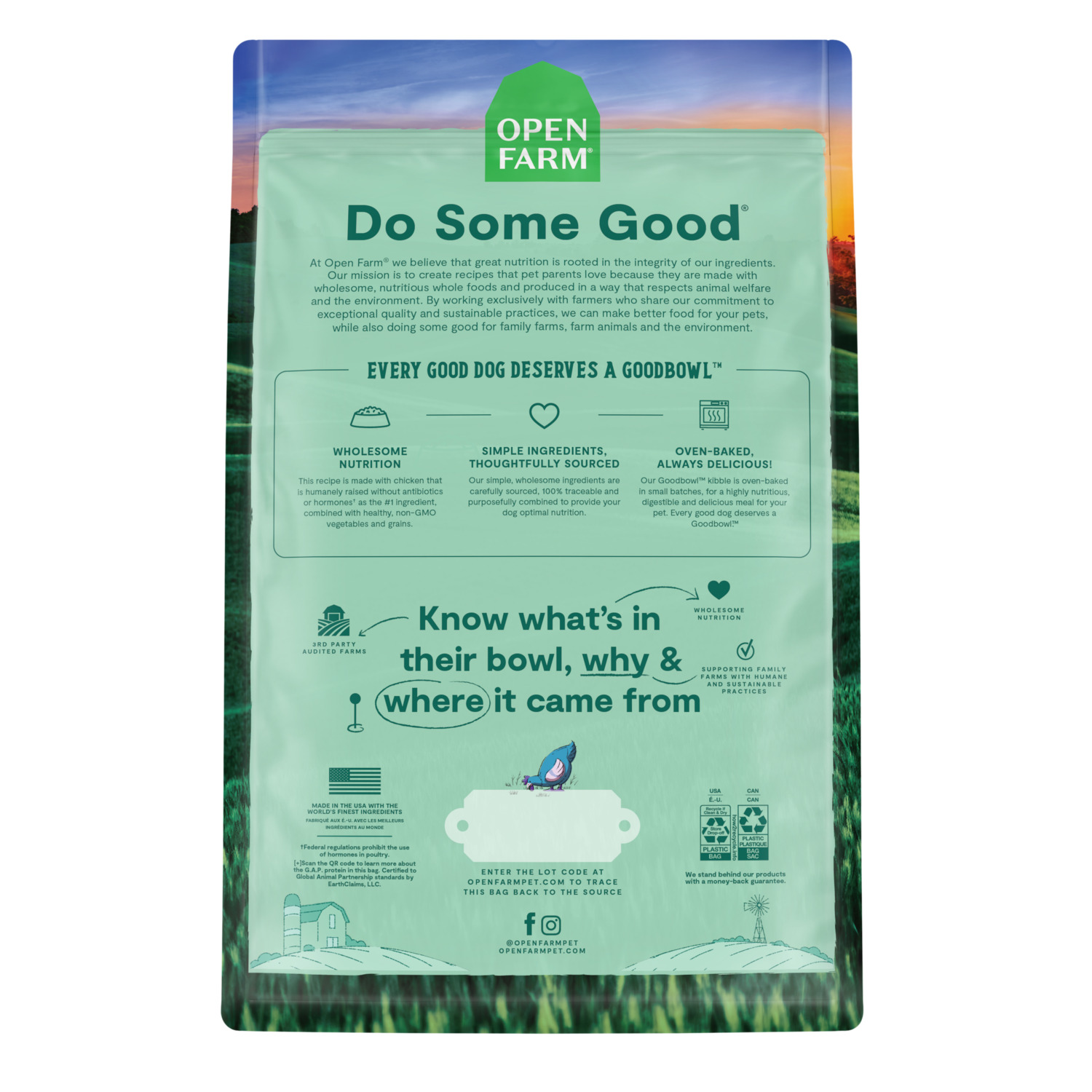 Open Farm Goodbowl Harvest Chicken & Brown Rice Dry Dog Food, 22Lb