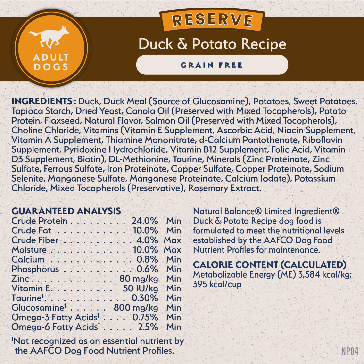 Natural Balance Limited Ingredient Reserve Grain Free Dry Dog Food, Duck & Potato Recipe, 22-Lb Bag