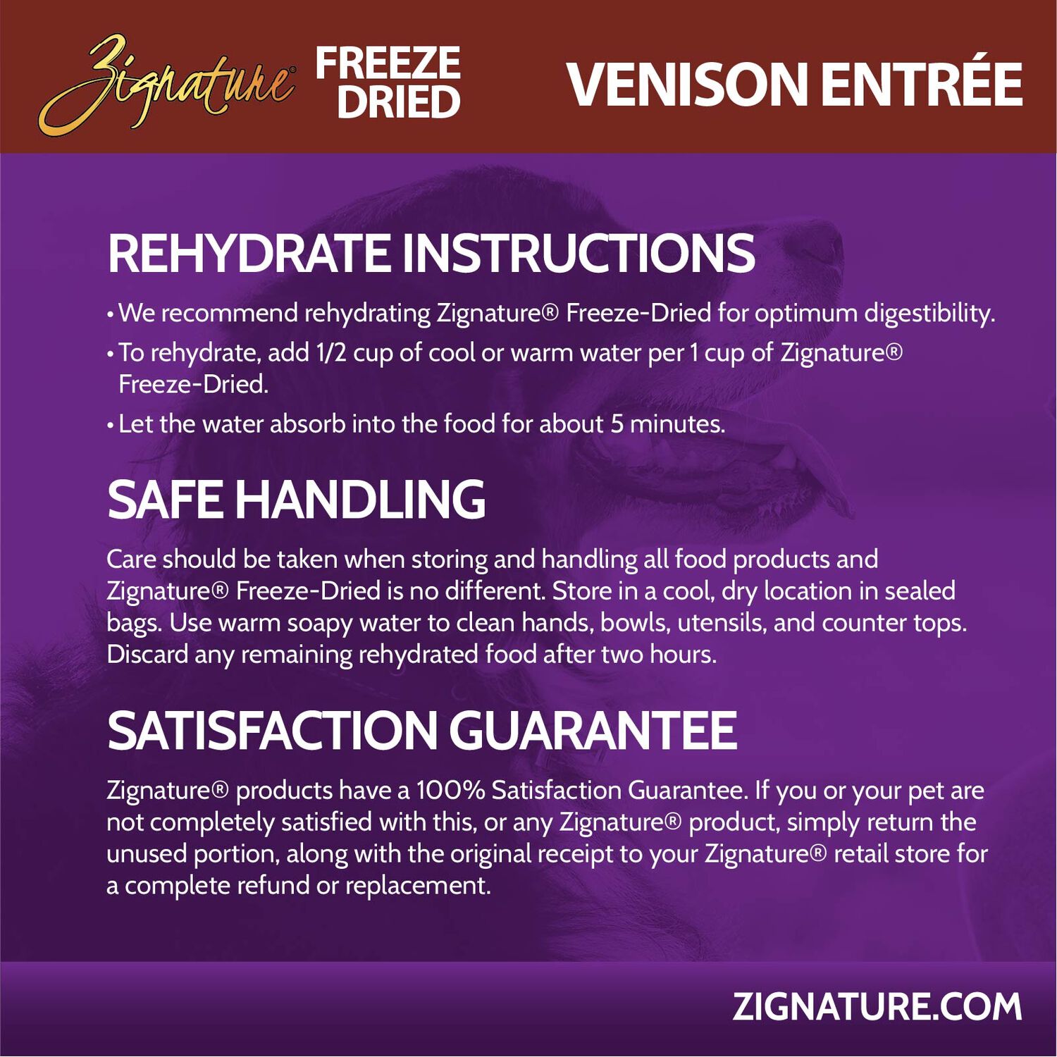Zignature Grain-Free Venison Entr&eacute;e Freeze-Dried Dog Food, 12.5-Oz Bag