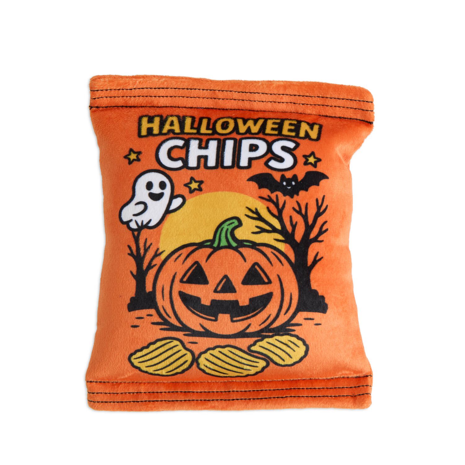 Aristopet Halloween Chips Bag Squeak And Crinkle Plush Dog Toy