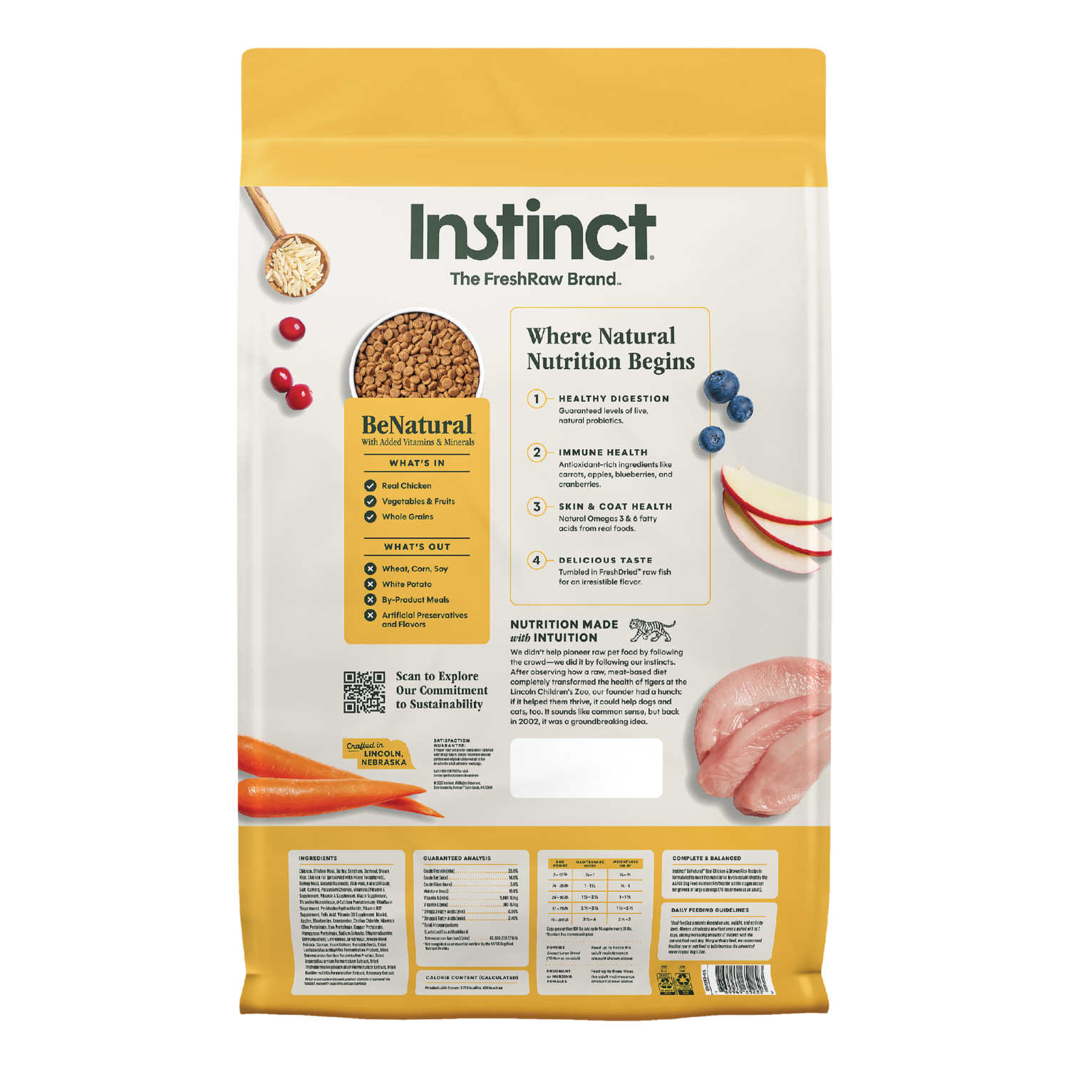 Instinct Be Natural Chicken & Brown Rice Dry Dog Food, 25-Lb Bag