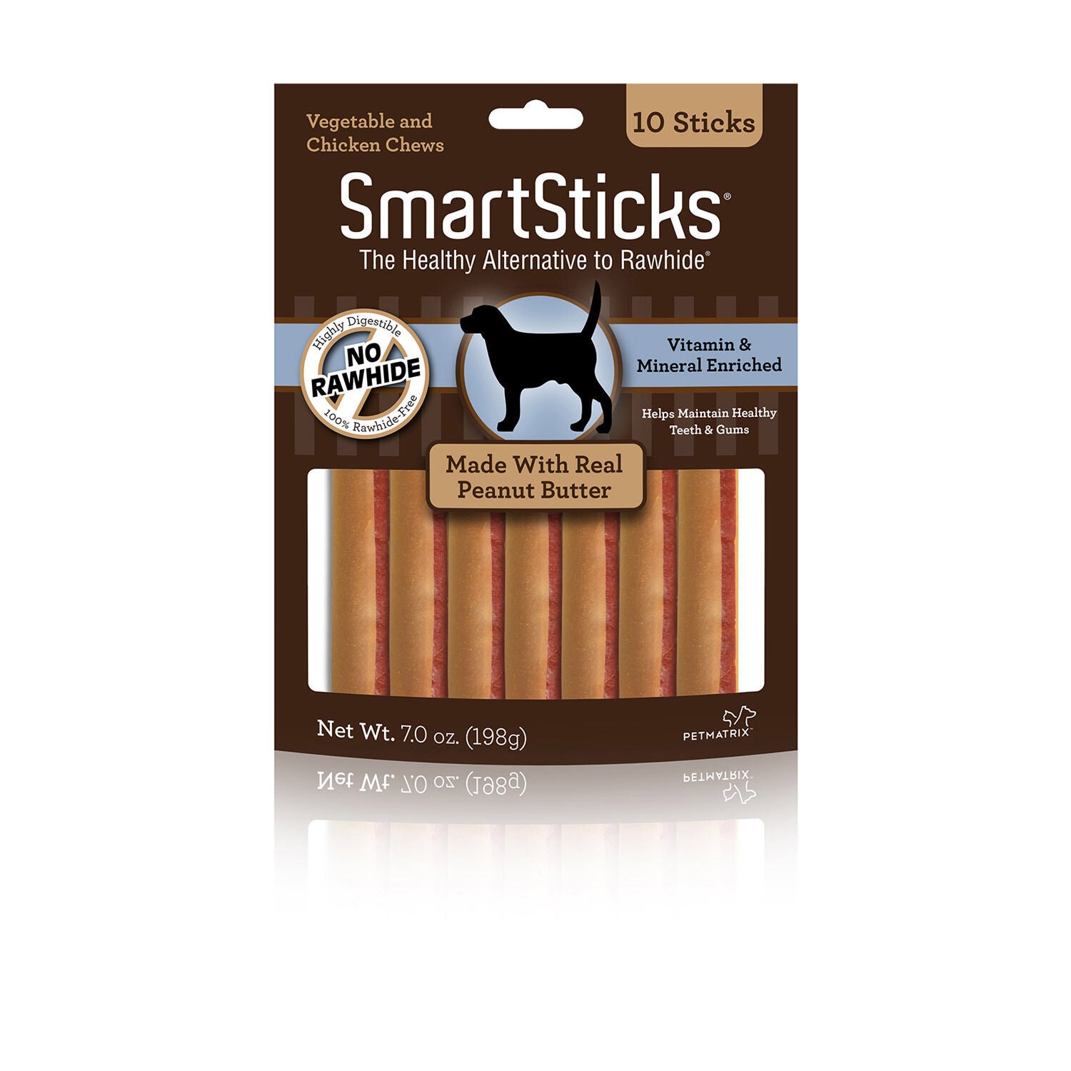 Smartbones Smartsticks Rawhide Alternative Peanut Butter Dog Treats, 5 Pack