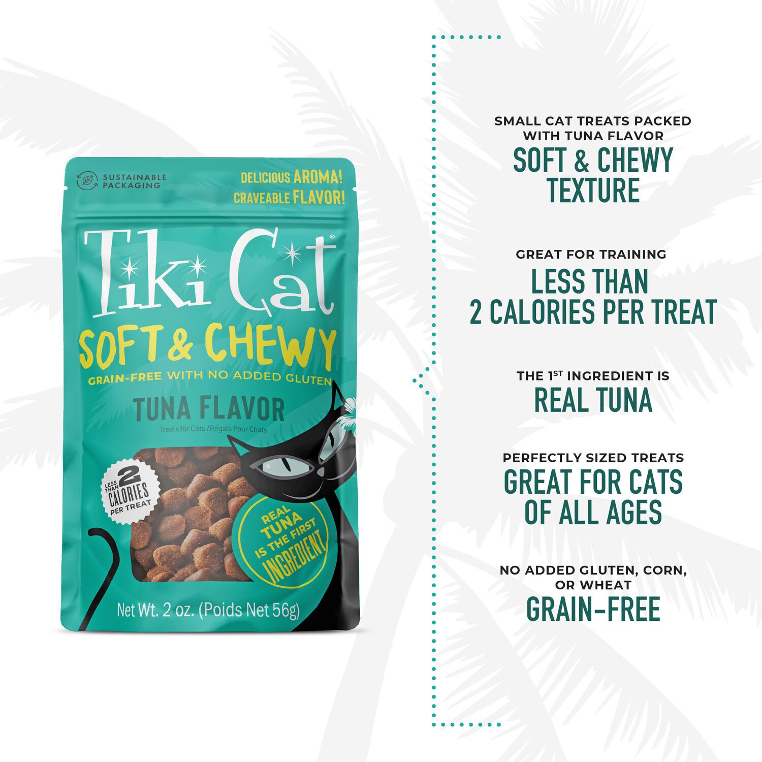 Tiki Cat Soft & Chewy Tuna Flavor Cat Treats, 2-Oz Bag