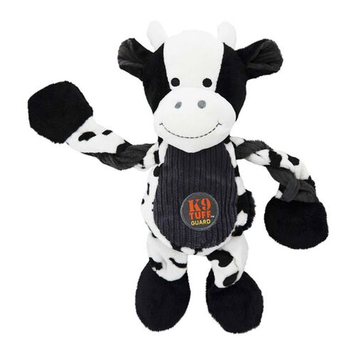 Pulleez Cow Squeaky Dog Toy With Ropes