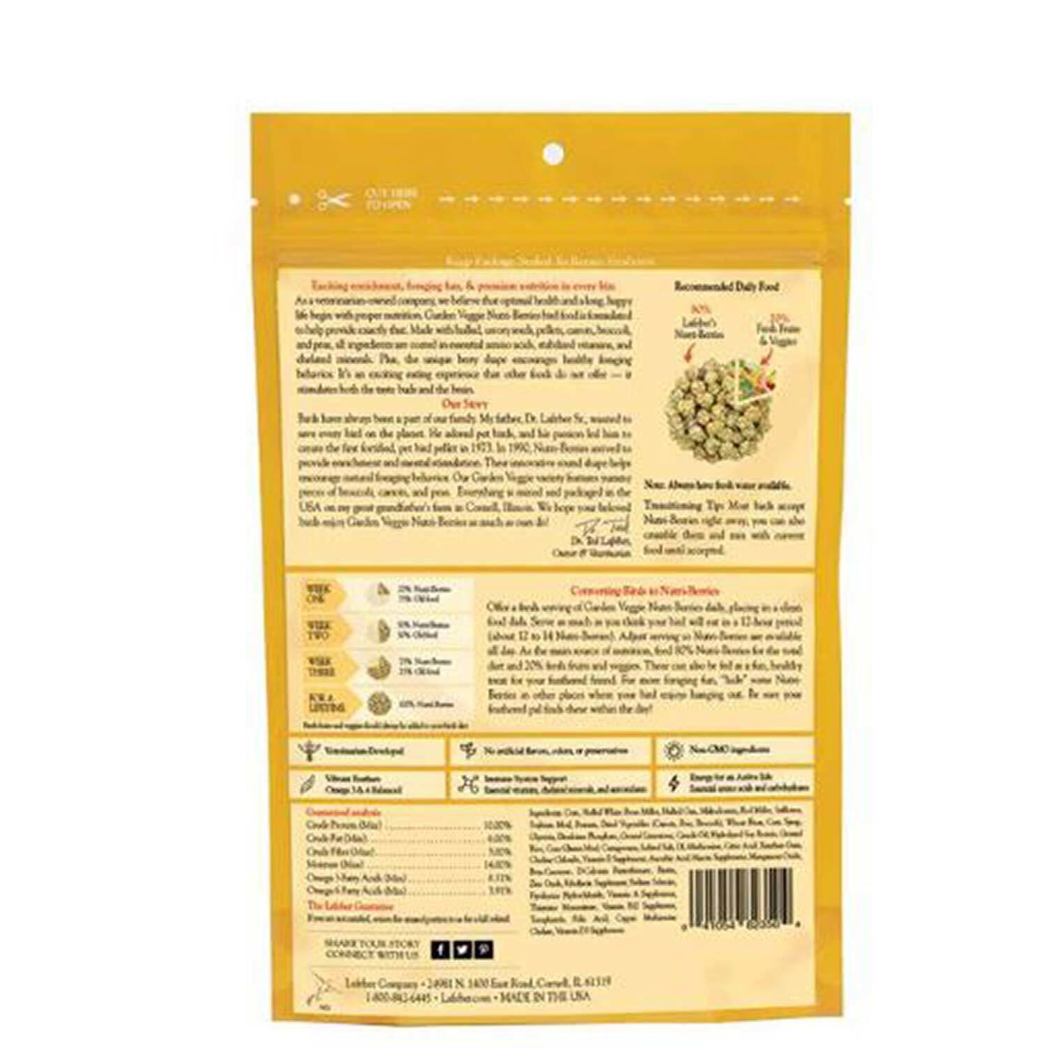 Lafeber Garden Veggie Nutri-Berries 10Oz For Parrots Bird Food