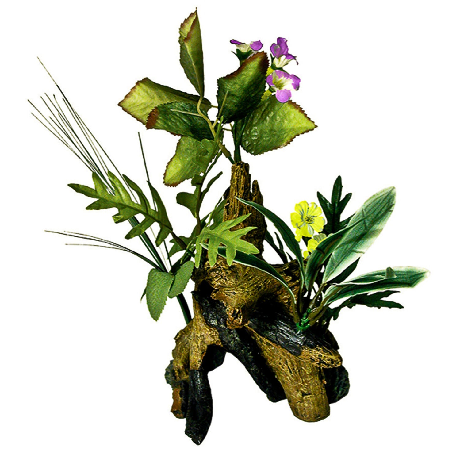 Blue Ribbon Exotic Environments&reg; Chestnut Resin D&eacute;cor With Plants Aquarium D&eacute;cor