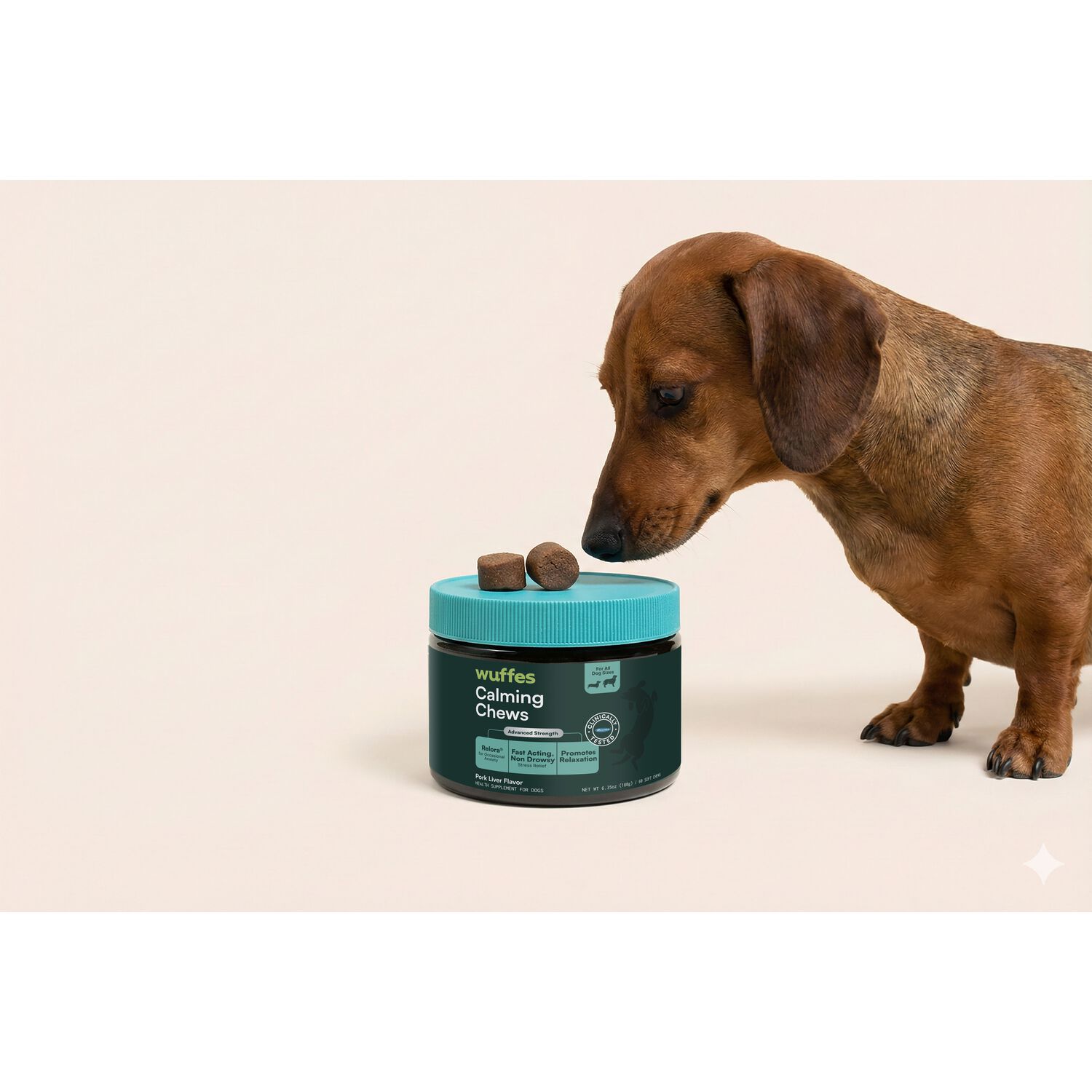 Wuffes Advanced Strength Calming Support Supplement Dog Chews, 5.29 Oz - 50 Count
