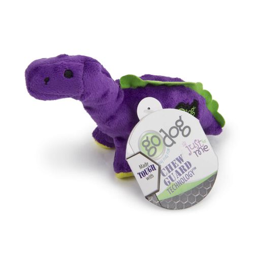 Go Dog Dinos Bruto Just For Me Squeaky Plush Dog Toy - Purple Mini