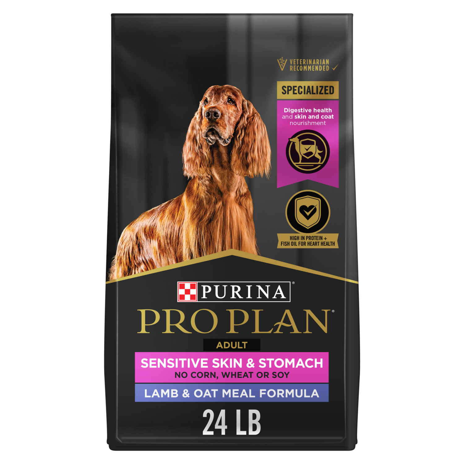Purina Pro Plan Sensitive Skin And Sensitive Stomach Dry Dog Food, Lamb And Oat Meal, 4Lb