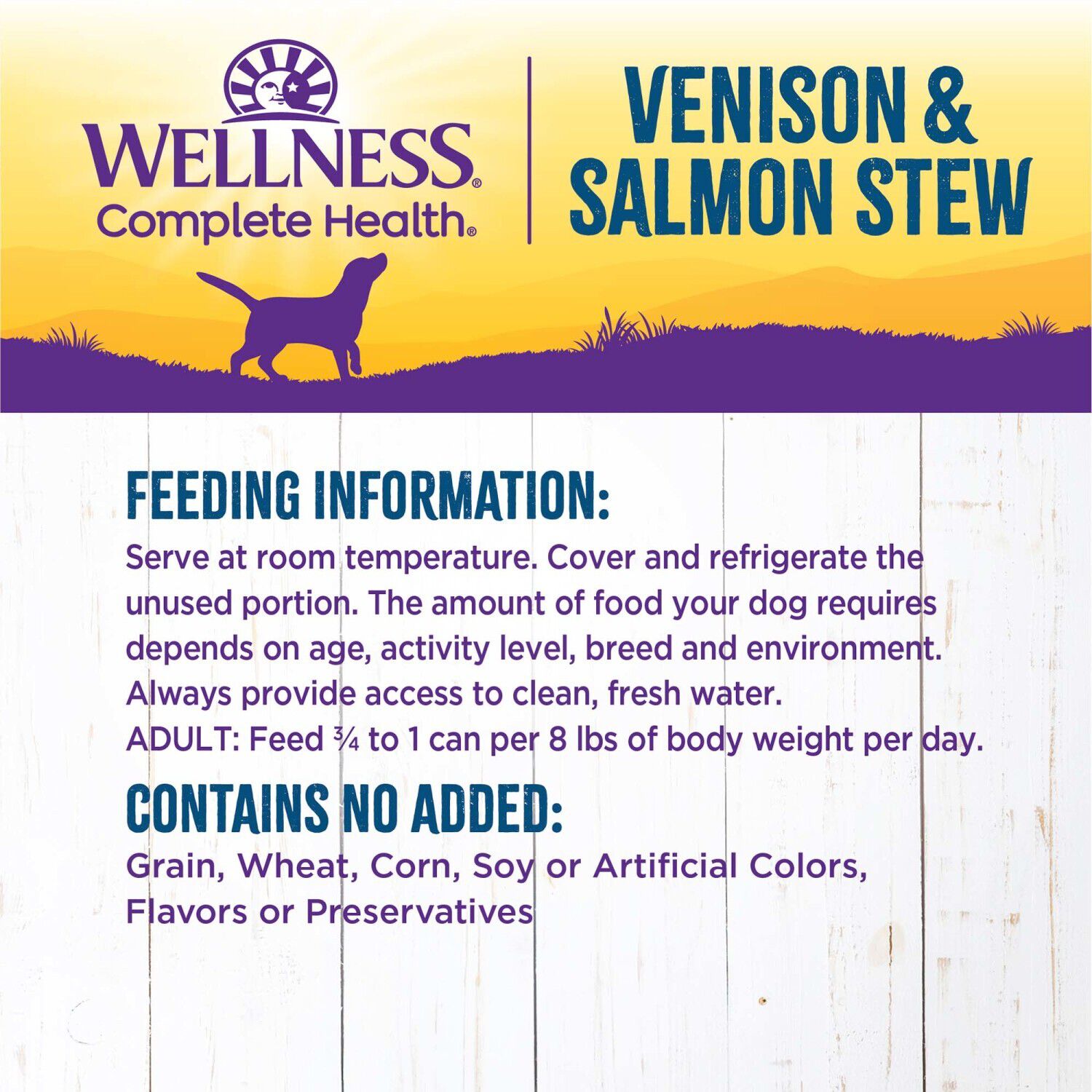 Wellness Complete Health Canned Wet Dog Food, Venison & Salmon Stew, 12.5-Ounce Can