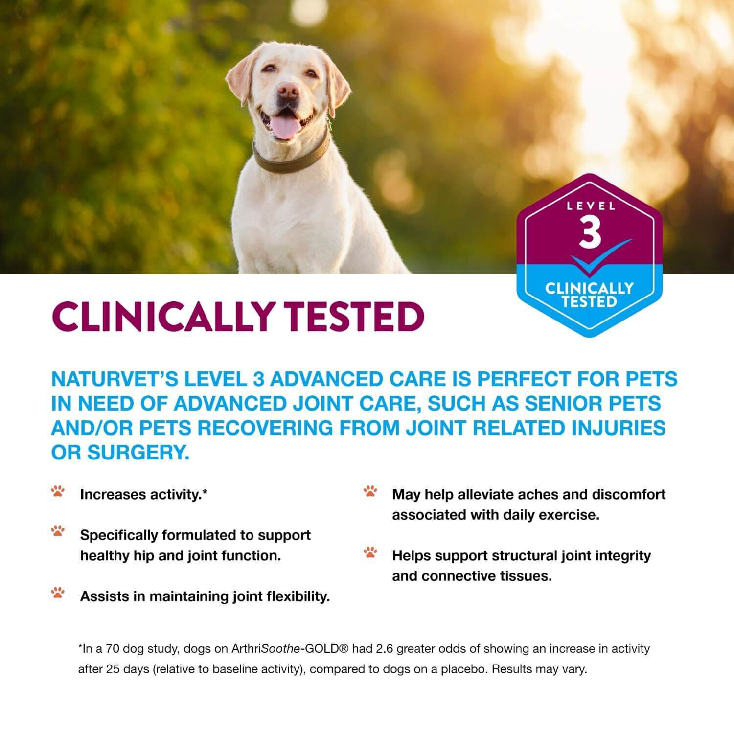 Naturvet Arthrisoothe-Gold Advanced Joint Care Chewable Tablets For Dogs & Cats