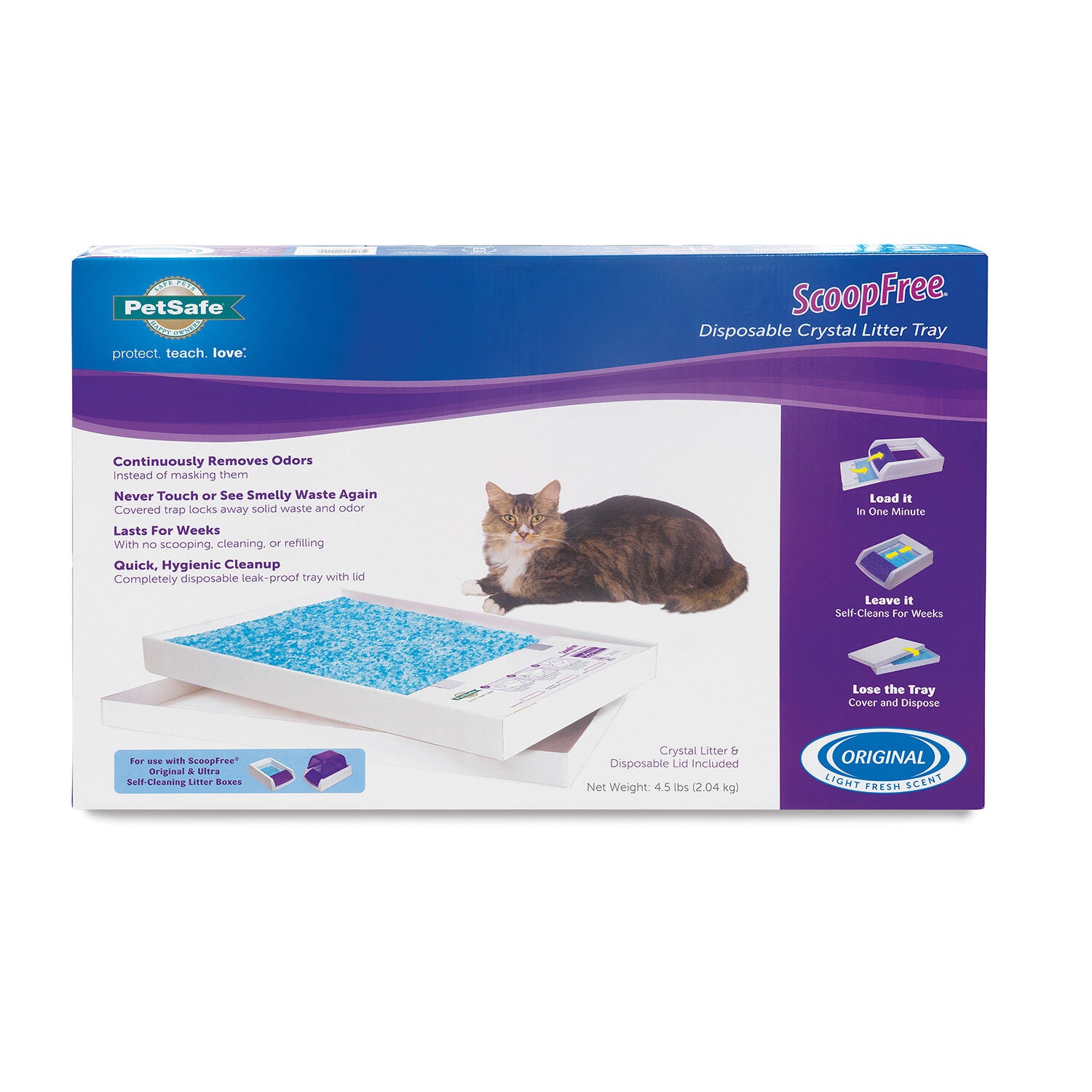 Pet Safe Scoop Free Complete Disposable Crystal Cat Litter Tray Blue Pet Supermarket