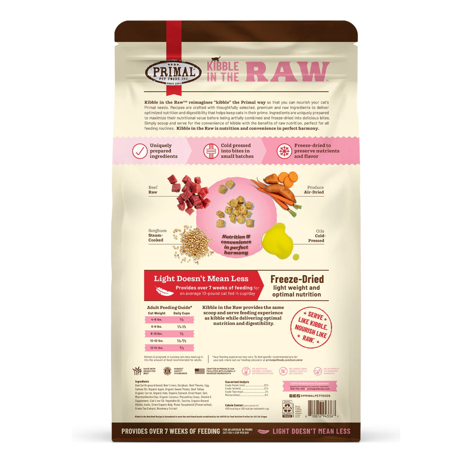 Primal Kibble In The Raw Beef Recipe Freeze-Dried Cat Food, 1.5-Lb