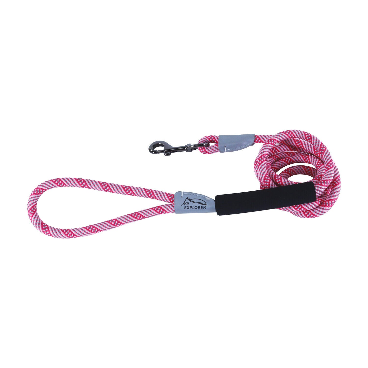 Coastal K9 Explorer &reg; Brights Reflective Braided Rope Snap Dog Leash, Blossom, 3/8" X 6'
