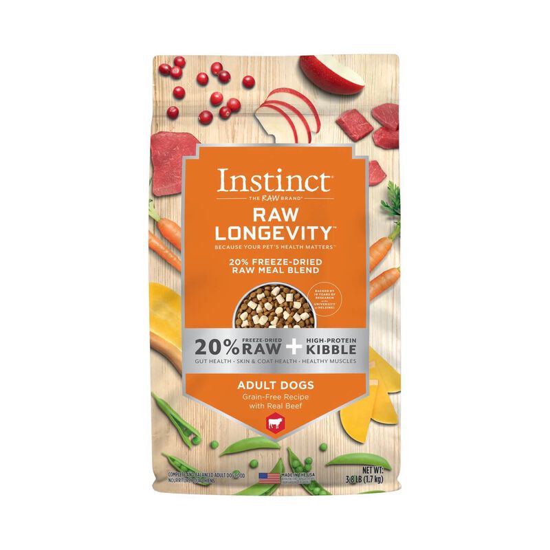 Instinct® Raw Longevity™ 20% Freeze Dried Raw Meal Blend Grain Free Recipe With Real Beef For Dogs image number 1