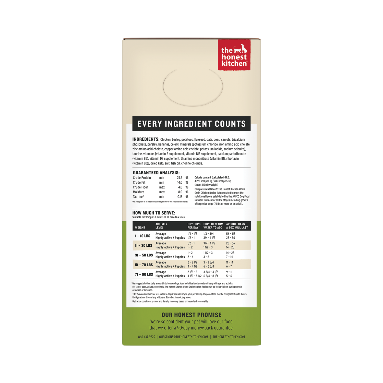 The Honest Kitchen Wholemade Whole Grain Chicken Recipe Dehydrated Dog Food, 7-Lb