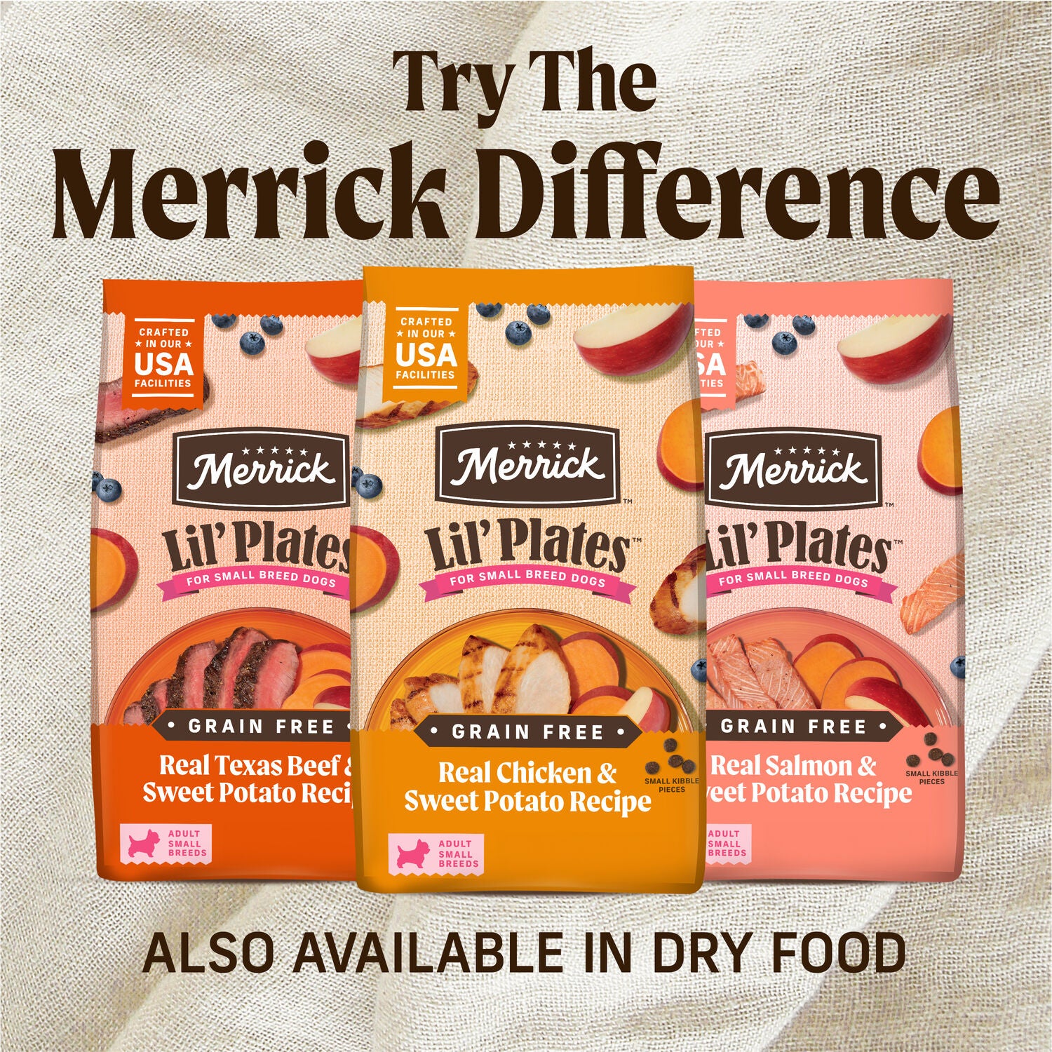Merrick Lil&rsquo; Plates Premium Grain-Free Natural, Soft Wet Dog Food For Small Dogs, Tiny Thanksgiving Day Dinner, 3.5-Oz Tub