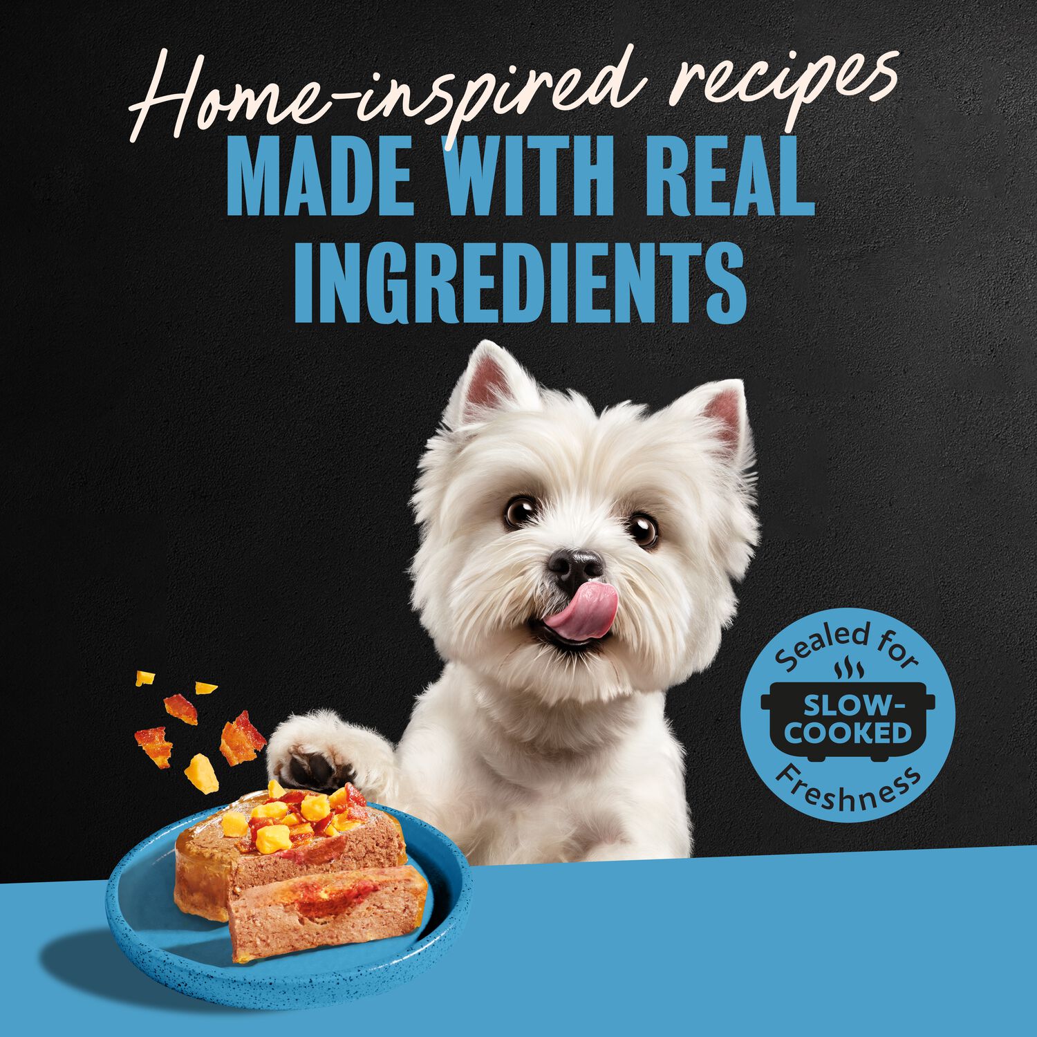 Cesar Loaf & Topper Rotisserie Dog Wet Food, Chicken Flavor With Bacon & Cheese, 3.5-Oz