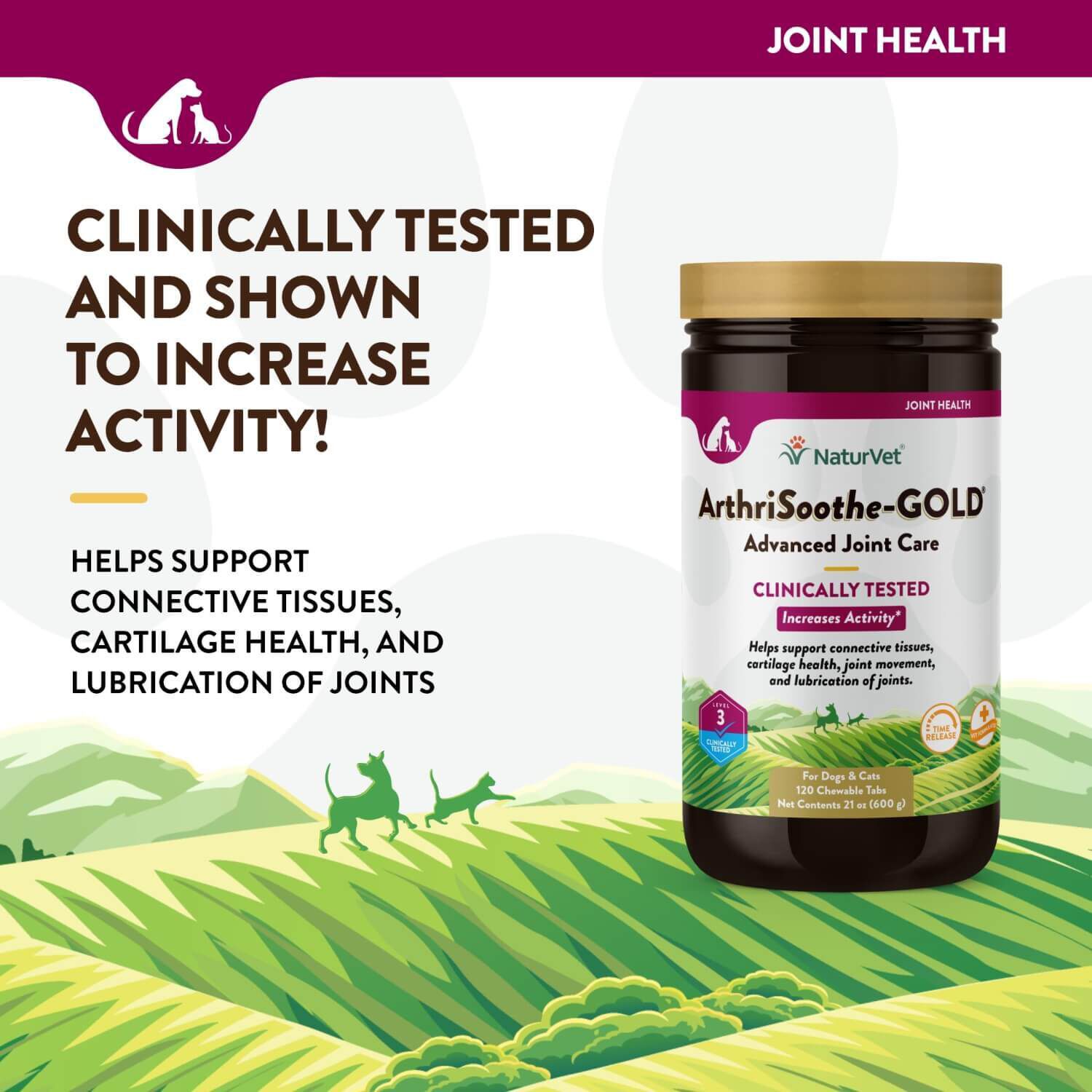 Naturvet Arthrisoothe-Gold Advanced Joint Care Chewable Tablets For Dogs & Cats