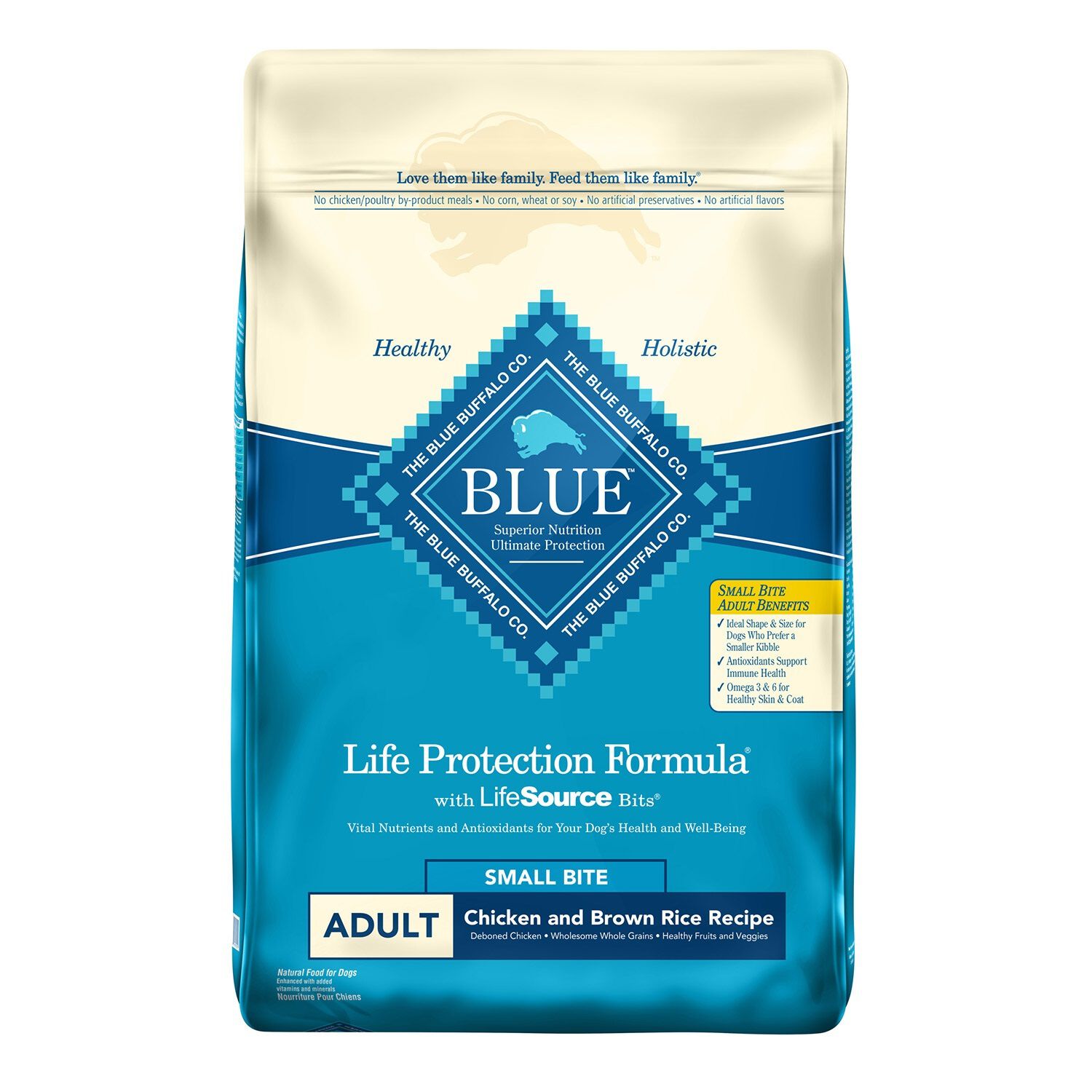 Blue Buffalo Life Protection Formula Natural Adult Small Bite Dry Dog Food, Chicken And Brown Rice