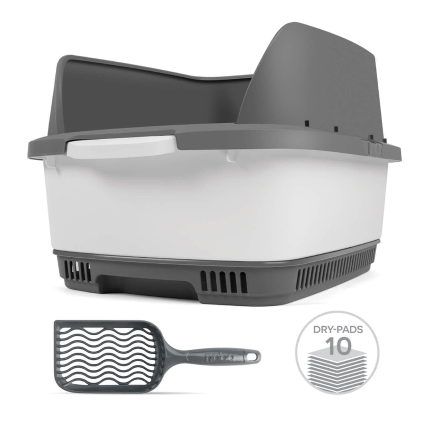 Noba Cateco Complete Cat Litter Box Kit Grey 1EA Pet Supermarket