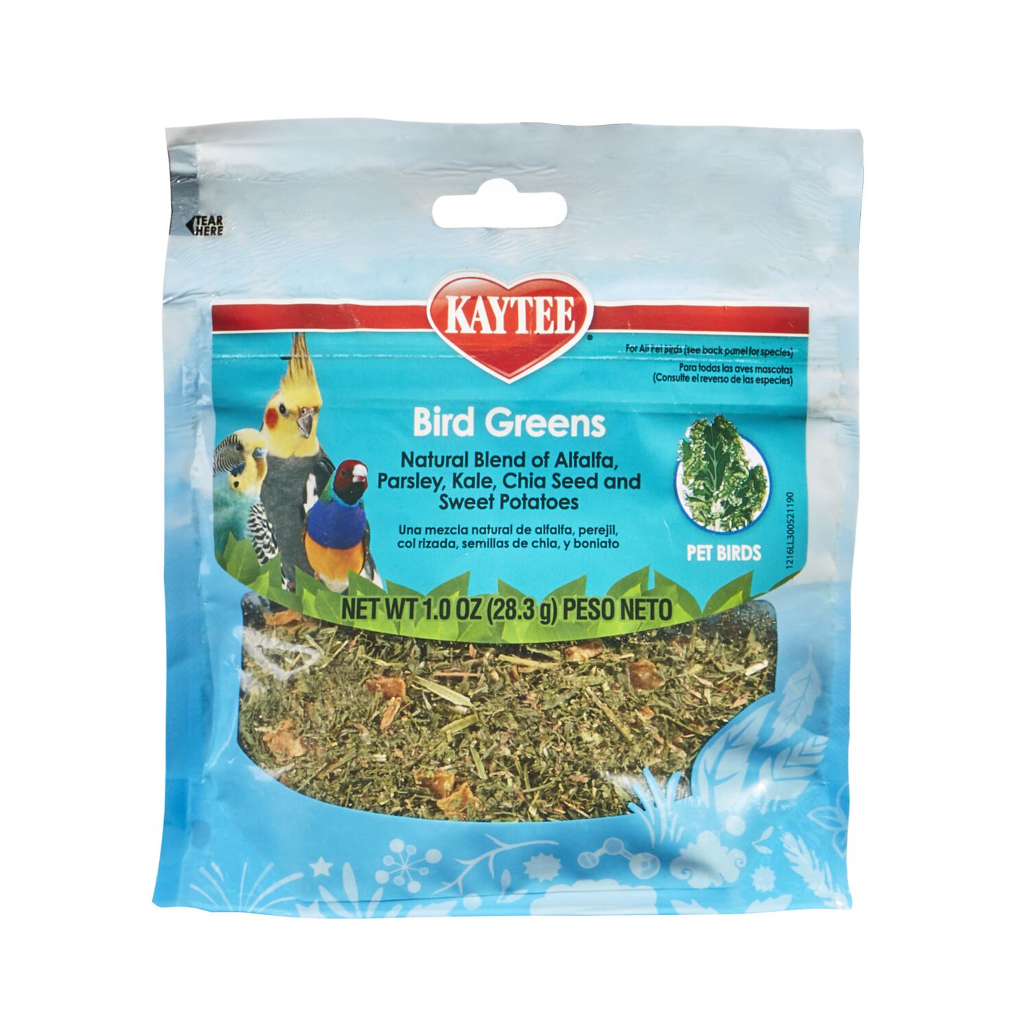 Kaytee Bird Greens Natural Blend Bird Treats, 1-Oz