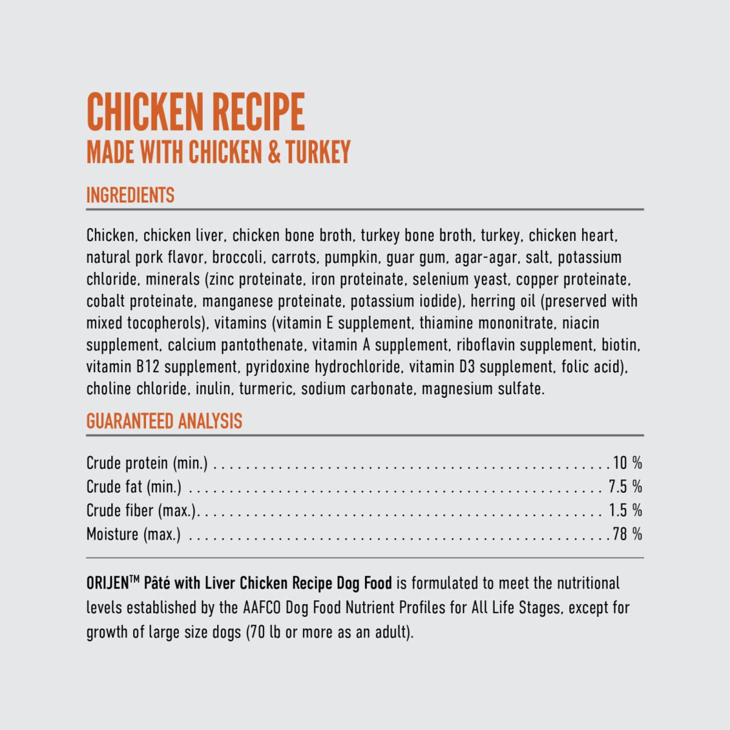 Orijen Pate Wet Dog Food, Chicken Recipe With Liver, 12-Pack Of 12.8-Oz Cans
