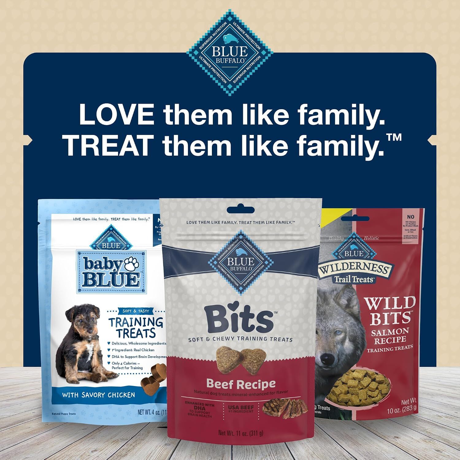 Blue Buffalo Blue Bits Tender Beef Recipe Dog Treat, 4-Oz