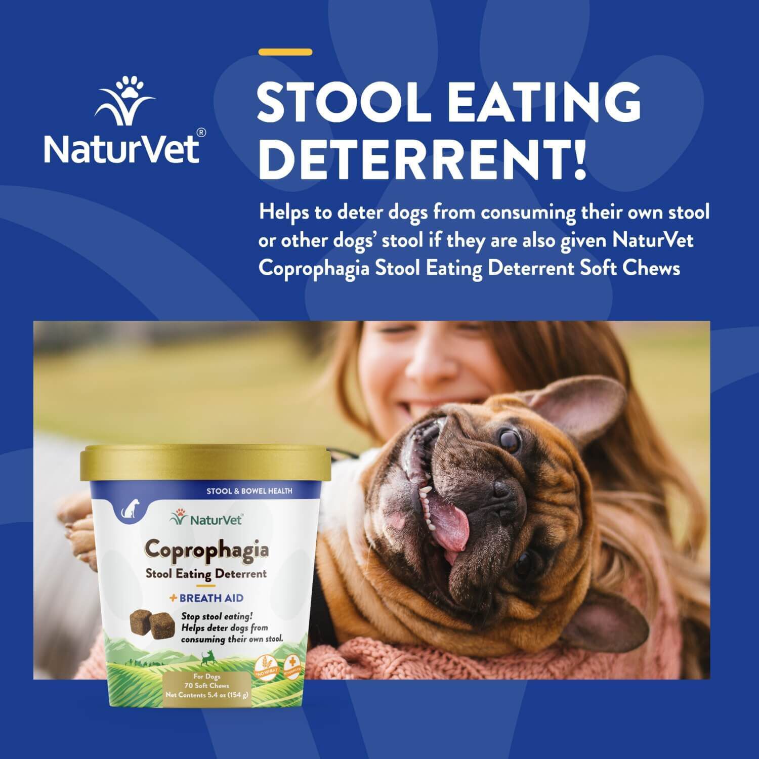 Naturvet Coprophagia Stool Eating Deterrent +Breath Aid Soft Chews