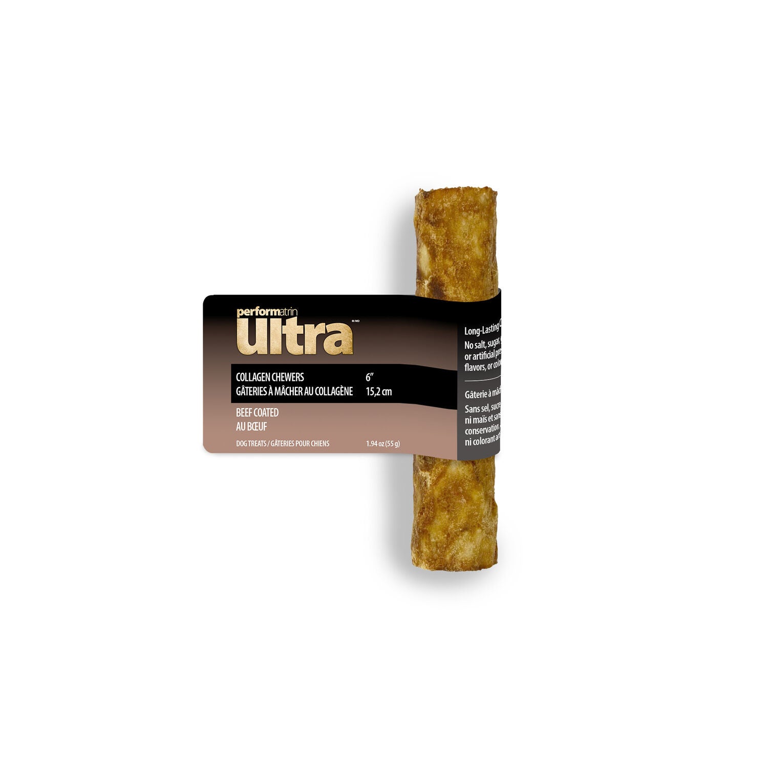 Performatrin Ultra&nbsp;Collagen Chewers Beef Coated Rawhide Alternative Dog Treat, 12"