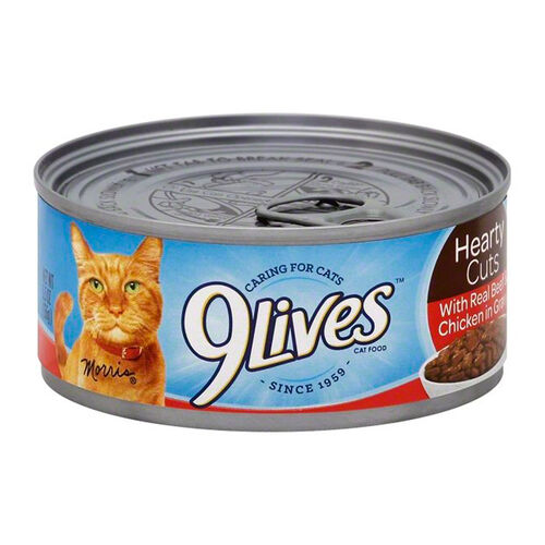 9 Lives Hearty Cuts With Real Beef & Chicken In Gravy Recipe Wet Cat Food