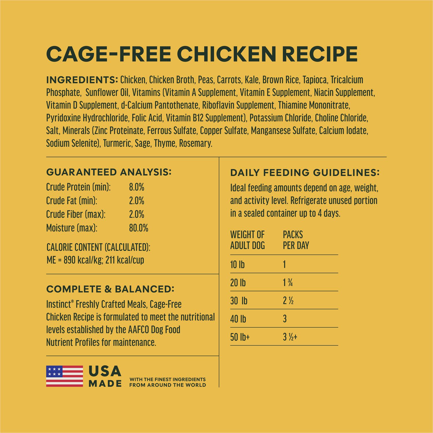 Instinct Freshly Crafted Meals Wet Dog Food Or Dog Food Topper, Cage-Free Chicken Recipe, 11-Oz Pack Of 12