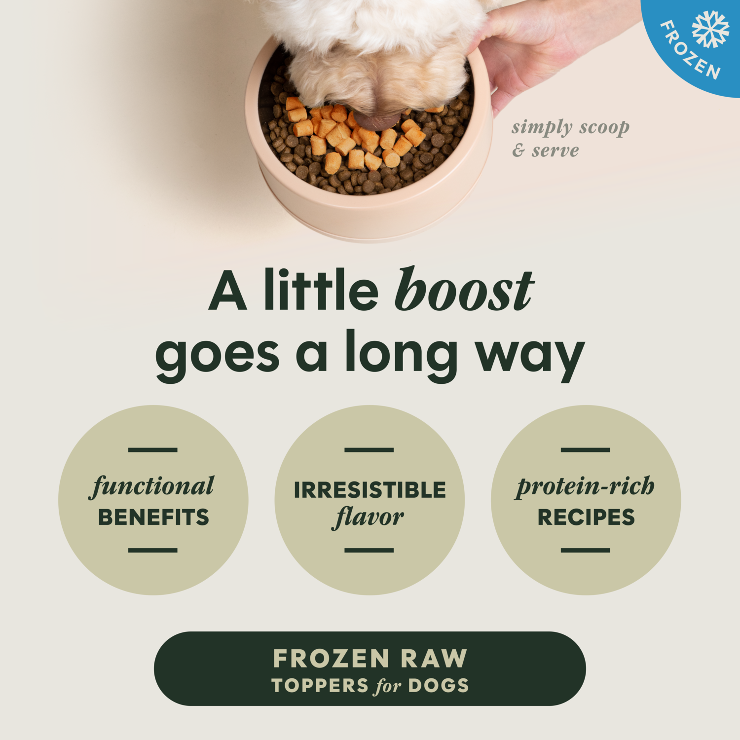 Instinct Frozen Raw Boost Mixers Grain-Free Gut Health Recipe Dog Food Topper, 1.25-Lb Bag